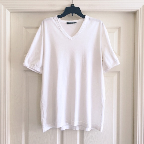 Dolce & Gabbana Other - Dolce & Gabbana White V Neck Logo T Shirt XL